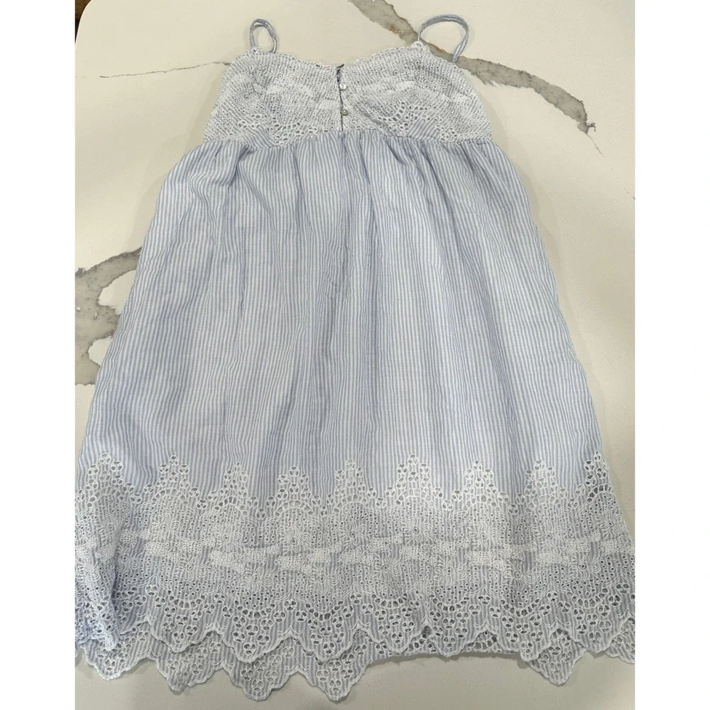 Striped Tabitha Webb Lace Trim Sleeveless Casual Mini Gown S - Picture 1 of 3